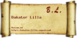 Bakator Lilla névjegykártya